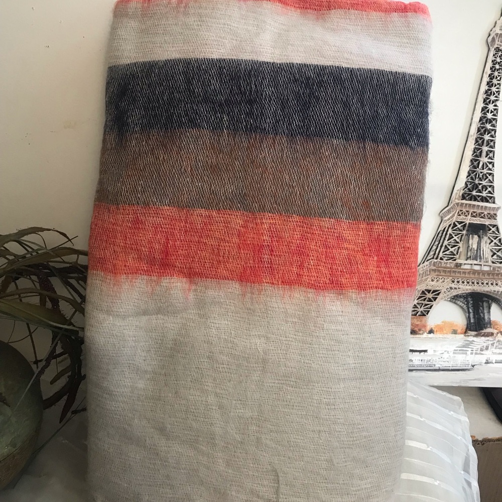 Striped Multicolor Scarf Himalayan Yak Wool Shawl Blanket Throws